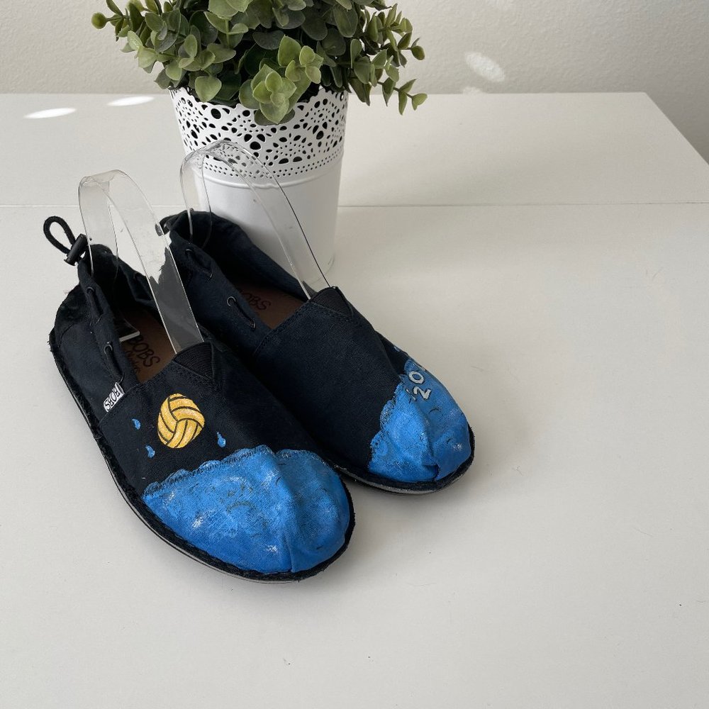 Bob's from Skechers Water Polo Canvas Loafer Wearable Art Painted Drawstring